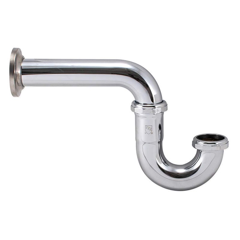 EZ-FLO 1-1/2 Inch P-Trap with Flange, 22-Gauge Brass, Slip Joint Connection, Polished Chrome, 35001 - Image 3